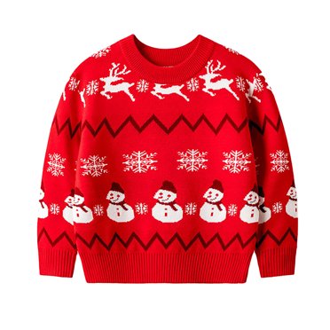 WEAIXIMIUNG Chandail Blanc pour Enfants Automne/hiver de Noël Dessin Animé Chandail Rouge Chandail de Base Chandail pour Bébés Garçons et Filles