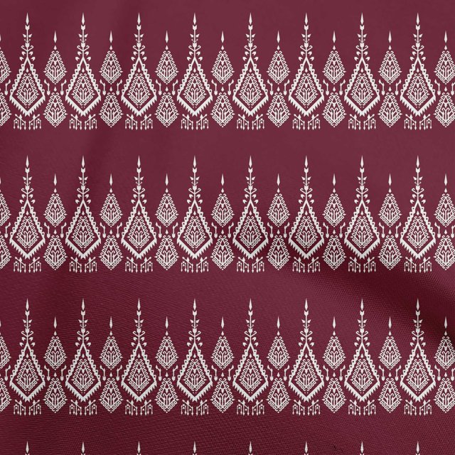 oneOone Polyester Lycra Maroon Fabric Block Fabric For Sewing Printed Craft Fabric By The Yard 56 Inch Wide