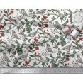 thumbnail image 3 of Soimoi Silk Fabric Bird & Leaf Bird Printed Craft Fabric by the Yard 42 Inch Wide, 3 of 3