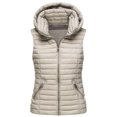 thumbnail image 1 of MAWCLOS Ladies Lightweight Cardigan Waistcoat Winter Warm Solid Color Puffer Vest Khaki M, 1 of 2