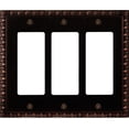 thumbnail image 1 of Atron Electro Industries Beading Oil Rubbed Bronze Triple Rocker Wall Plate, 1 of 1