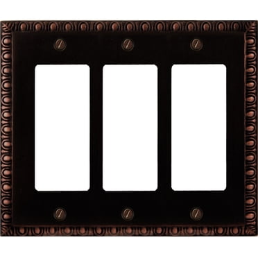 Atron Electro Industries Beading Oil Rubbed Bronze Triple Rocker Wall Plate