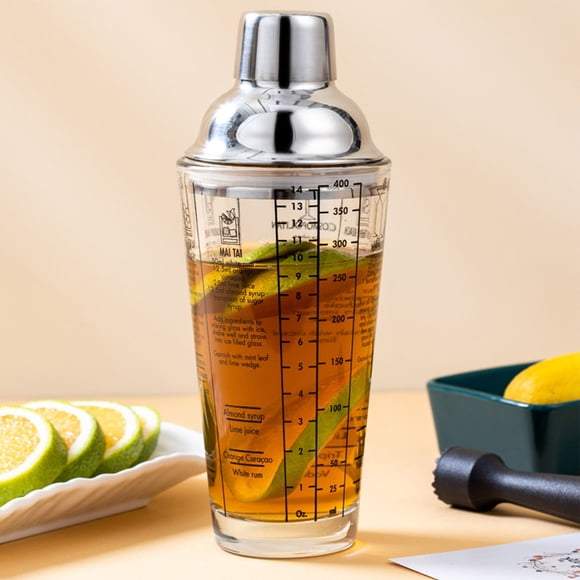 Dvkptbk Mixing Cup Mixer with Recipe on The Side, 13.5 Compost Mixed Drink Mixer with Scale Bar Tool, Junior Bartender Kit, Barware for Mixed Drinks. Shaker Cup on Clearance