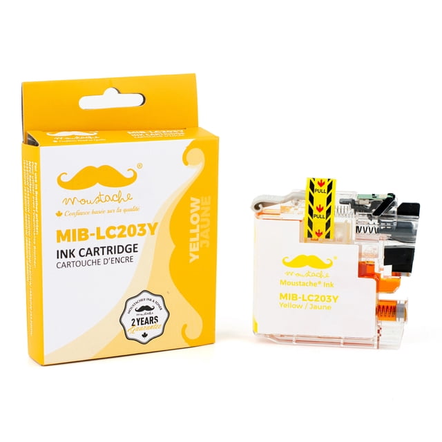 Cartouche d'Encre Jaune Compatible à Rendement Élevé pour Brother LC203Y - Moustache® - 1/paquet