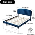 thumbnail image 2 of Intexca Full Size Velvet Bed Frame, Adjustable Headboard, Wood Slats (Blue), 2 of 5