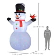 thumbnail image 3 of Outsunny 12' Christmas Inflatable Snowman with Rotating Colorful LED Light, 3 of 10