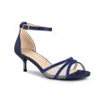 thumbnail image 1 of BLISSFUL STEP Women's Rhinestone Mesh Kitten Heels Sandals Black (Size 8.5), 1 of 7