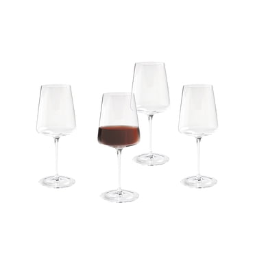 Verre de vin rouge clair évasé avec tige, 4 paquets