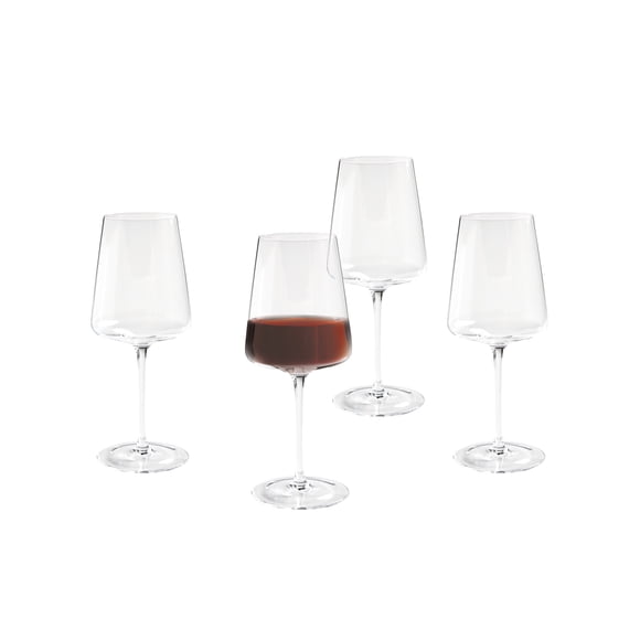 Verre de vin rouge clair évasé avec tige, 4 paquets