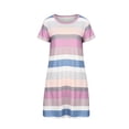thumbnail image 2 of Innerwin Robe T-Shirt Évasée pour Femme, Robe d'Été Tunique Ample Courte Mini, Violet G, 2 of 7