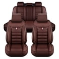 thumbnail image 3 of Maidao Car Seat Covers for Volkswagen for Arteon 2017-Present 5 Seats Compatible Airbag Leather Waterproof Front Rear Cushion Protector Full Set Coffee, 3 of 7