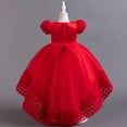 thumbnail image 5 of MIASHUI Robe en Dentelle Princesse pour Fille, Demoiselle d'Honneur, Mariage, Concours, Fête, Bal, Vacances, Tulle, Rouge, 9-10 Ans, 5 of 5