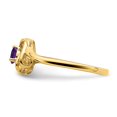 thumbnail image 3 of Diamond2Deal 14k Yellow Gold Amethyst Triangle Ring for Women Size- 7, 3 of 3
