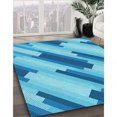 thumbnail image 3 of Ahgly Company Machine Washable Indoor Rectangle Transitional Neon Blue Area Rugs, 2' x 4', 3 of 7
