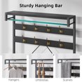 thumbnail image 3 of Aoile 4-in-1 Hall Tree, Entryway Bench with Coat Rack Freestanding, Shoe Bench with 8 Hooks & 3-Tier Storage Shelf, Black, 3 of 8