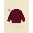 thumbnail image 3 of Faithtur Toddler Baby Round Neck Long Sleeve Solid Color Rib Knit Sweaters, 3 of 9