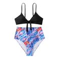 thumbnail image 2 of Womens High Waisted Bikini Set Tie Knot High Waisted Two Piece Swimsuits Bathing Suits, 2 of 5