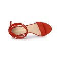 thumbnail image 4 of BLISSFUL STEP Women's Lace Up and Ankle Strap Block Heel Sandals Orange Red 6, 4 of 7