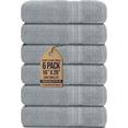 thumbnail image 1 of Canadian Linen Luxury Everest Hand Towels, 16”x28”, 6 Pack, Soft Absorbent Cotton Lightweight Quick Dry Fingertip Towel Set for Spa Salons, Light Grey, 1 of 9