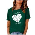 thumbnail image 1 of EQWLJWE Hauts d'Été pour Femmes Hauts pour Femmes Liquidation Mode Femme Imprimé Col Rond Manches Courtes T-Shirt Impression Blouse Ample Hauts, 1 of 5
