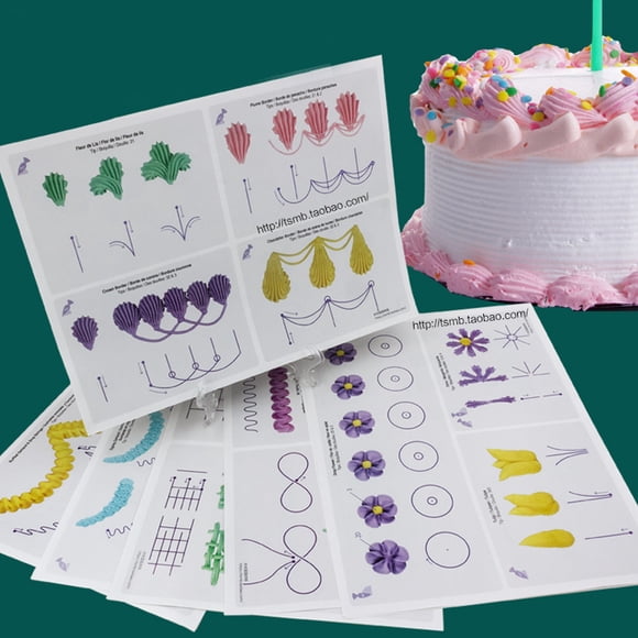 RKSTN Kitchen Utensils 23 Sheet Cake Decorate Practice Board Icing Drawing Paper Sugarcraft Mould Kitchen Utensils