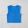 thumbnail image 1 of LYMAYTER Women's Square Collar Tank Summer Tight Ribbed Crop Tops Casual Basic Shirt for S-L, 1 of 10