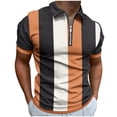 thumbnail image 1 of HKEJIAOI Men's Shirts Short Sleeve Performance Slim Fit Zip T-Shirts for Sports, 1 of 5