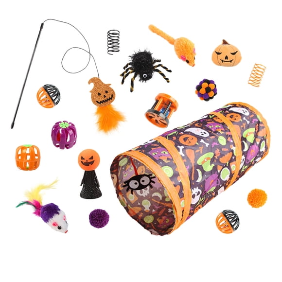 2025 Halloween Tunnel pour Chat Jouet Tube 3 Voies Pliable Intérieur Tunnel pour Chat Perçage Jouet pour Animal de Compagnie Jouet Trou de Gué Chiot Lapin