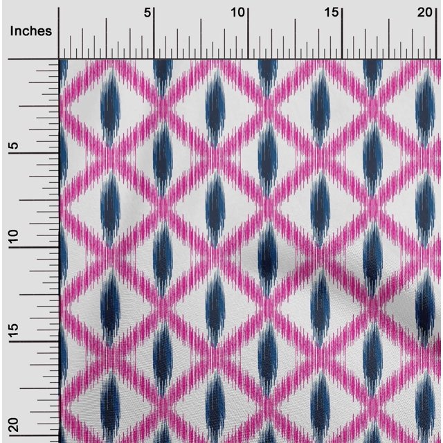 oneOone Polyester Lycra Fabric Diamond Ikat Printed Fabric 1 Yard 56 Inch Wide