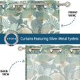 thumbnail image 4 of Vargottam Green Tropical Leaves Design Sheer Curtains for Window & Door - 2 Panel Set, 84", Grommet Top, Light Filtering Georgette Drape for Living Room, Bedroom, or Office, 4 of 9