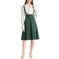 thumbnail image 2 of Unique Bargains Jupe Midi Plissée à Bretelles Rétro à Taille Élastique pour Femme, 2 of 7