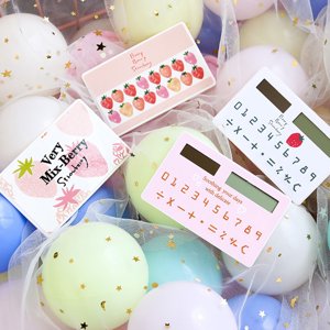 Mini Card Size Calculator Ultra-thin Cute Cartoon Solar Calculator 8-digit Display Portable Suitable for Office School Student Stationery Supplies