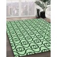 thumbnail image 3 of Ahgly Tapis Rond Lavable en Machine Intérieur Transitionnel Vert Menthe, 5 Pieds Rond, 3 of 7