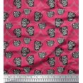 thumbnail image 1 of Soimoi Pink Moss Georgette Fabric Life Begins After Coffee Text Fabric Prints By Yard 42 Inch Wide, 1 of 5