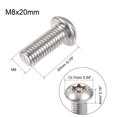 thumbnail image 2 of Unique Bargains Vis de Sécurité Torx M8x20mm pour Machine en Acier Inoxydable 304, Lot de 10, 2 of 5