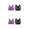 thumbnail image 4 of Youkk 2x Fit With Multiple Sizes Available Zip Front Sports Bra Seamless Construction gray+purple S 2Set, 4 of 6