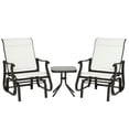 thumbnail image 1 of Outsunny 3PCs Glider Rocking Chairs with Table for Patio Garden Cream White, 1 of 10
