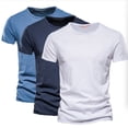 thumbnail image 1 of Besolor 3 Pack Men's Summer Shirts Big and Talls Short Sleeve Basic Tees Round Neck Athletic Workout Tee Tops, 1 of 6