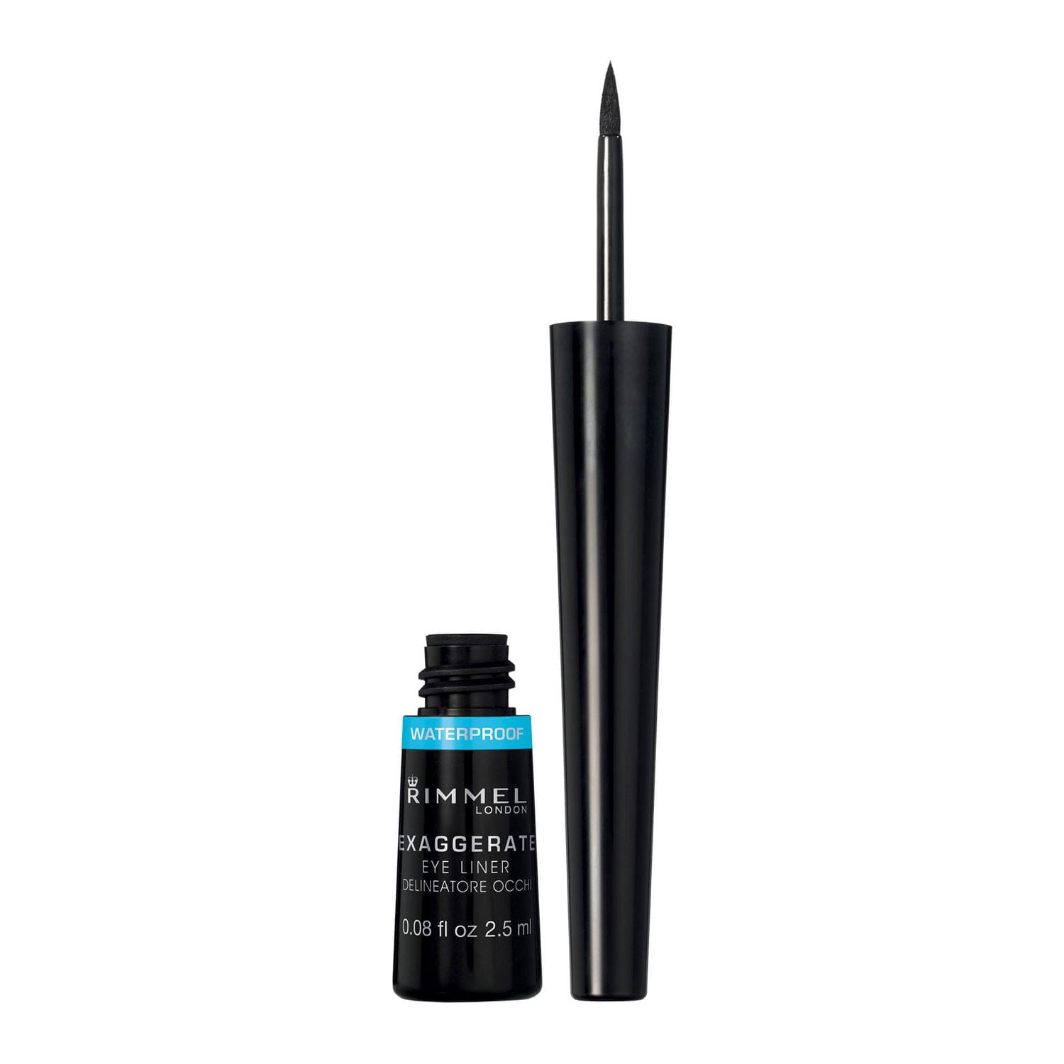 Rimmel Traceur liquide précision Scandaleyes Exaggerate, formule longue tenue jusqu’à 16 heures, 100% Sans Cruauté, Noir