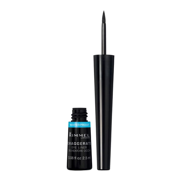 Rimmel Scandaleyes Exaggerate Felt Tip Eyeliner, Long Lasting Formula for up to 16 Hours, 100% Cruelty-Free, Black