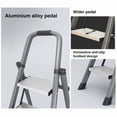 thumbnail image 2 of 5-Step Folding Step Ladder with Handrails, Wide Anti-Slip Steps, Heavy Duty Steel Frame, Portable Stepladder for Kitchen, Closet and Home, Gray, 2 of 5