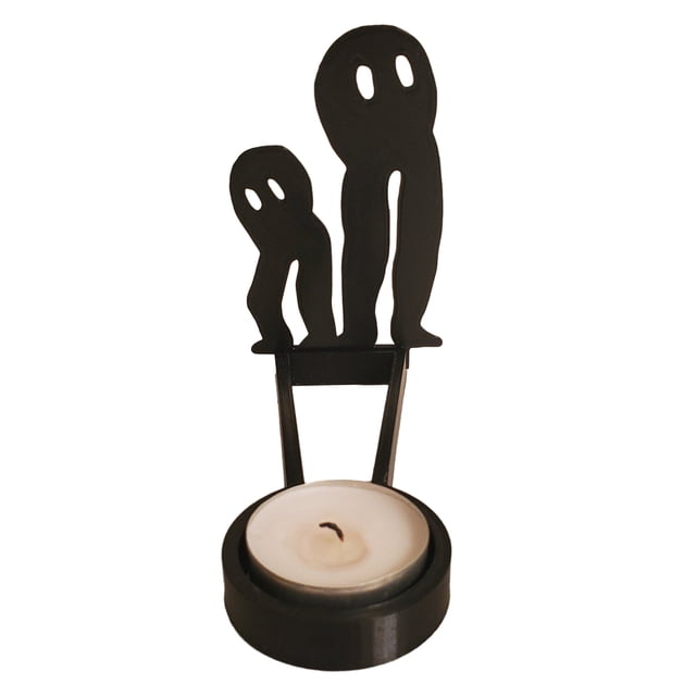 Transemion Stainless Steel Classic Pattern Candle Holders With Vivid Images For Halloween Decor Spooky G 1Set