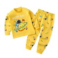 thumbnail image 2 of LSLJS Toddler Baby Kids Winter Pajama Set Boys Girls Solid Color Rabbit Print Long Sleeve Sweatshirt Top Pants Home Wear Clothes Suit, 2 of 3