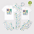 thumbnail image 1 of PatPat Pyjama Familial en Bambou, Imprimé de Petit Monstre Mignon, Ensemble de Pyjama Assorti à Manches Courtes ( Ajusté pour Enfants ), 1 of 7