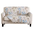 thumbnail image 2 of CHOK Floral Patchwork Reversible Washable Pet Furniture Protector  (54” Love Seat  Gray / Aqua), 2 of 7