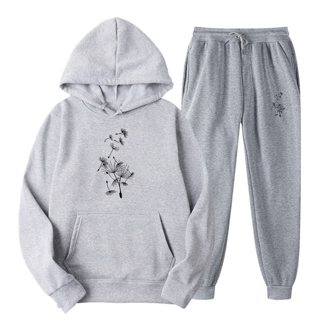 Aboser Womens 2 Piece Sweatsuit Set Casual Graphic Hoodie with Jogger Pants Workout Sets Comfy Solid Color Tracksuit Work Sweat Suits