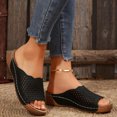 thumbnail image 4 of Womens Wedge Orthopedic Sandals 2025 Comfortable Leather Arch Support Orthotic Platform Walking Dress Slip on, 4 of 6