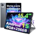 thumbnail image 1 of Golzer 15.4 inch Tablet, Android 15 Tablet with Helio G99 Octa-Core Processor(Beat Unisoc T618), 8GB RAM 256GB ROM, Large Tablets with Stand & Case, 10000mAh, BT5.2, 4 Speakers, 2.4G/5G WiFi, 1 of 8