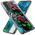 thumbnail image 2 of MUNDAZE LG Stylo 6 Étui de Téléphone Hybride Transparente Antichoc Peinture Roses Graffiti Rouge, 2 of 6