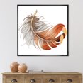 thumbnail image 3 of Designart Orange Ethnic Bird Feather FLOAT FRAME WALL ART, 3 of 4